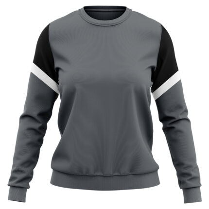 Custom Charcoal & Black Colorblock Sleeve Fleece Sweatshirt