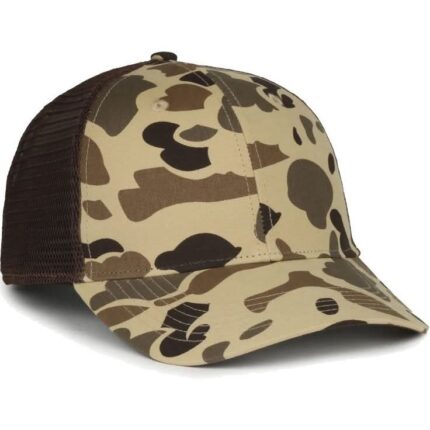 Custom Tan Duck Camo Mesh-Back Trucker Cap